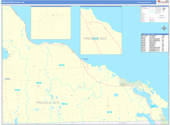 Presque Isle County, MI Digital Map Basic Style